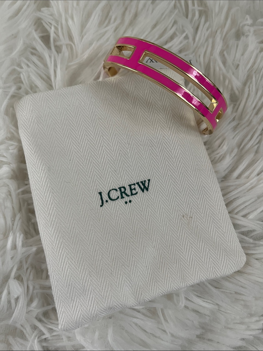 J. Crew Hot Pink and Gold Cutout Cuff Bracelet